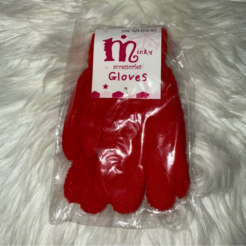 ✨✨5/$10✨✨ Minky Accessories Red Gloves - One Size fits all New
